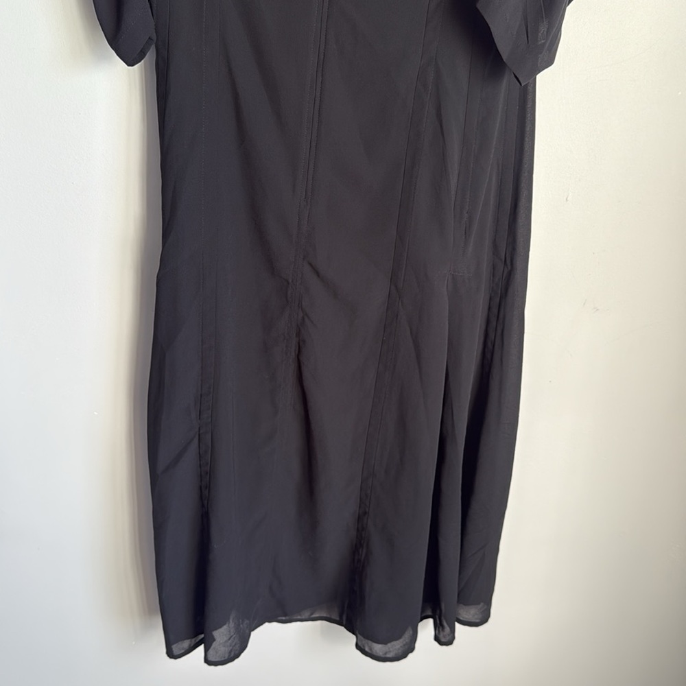 Anthropologie Black Midi Dress with Puff Sleeves - Picture 10 of 14